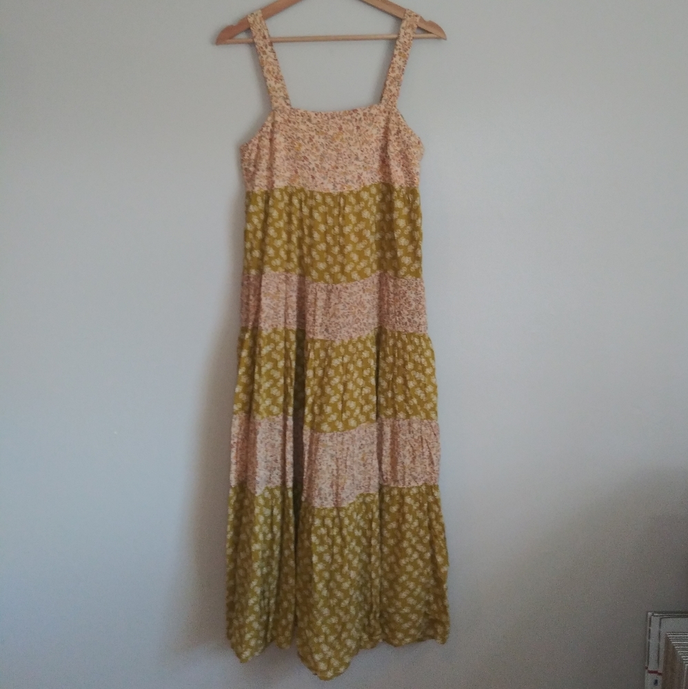 Madewell Print-Mix Midi Tiered Dress Jaipur Floral - Picture 4 of 11
